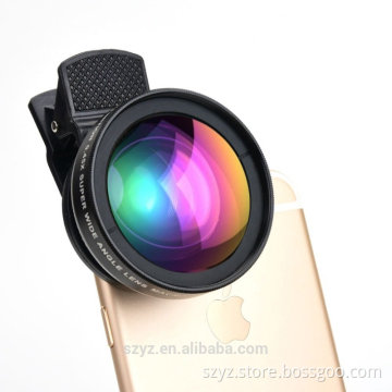 Universal 3 in 1 Clip-on Camera Lens Kit for iPhone iPad Samsung Smartphone Tablet (0.45X Wide Angle Lens+12.5X macro lens)
